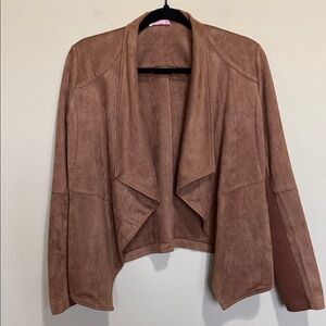 Pink Lily Suede Brown Women's Blazer